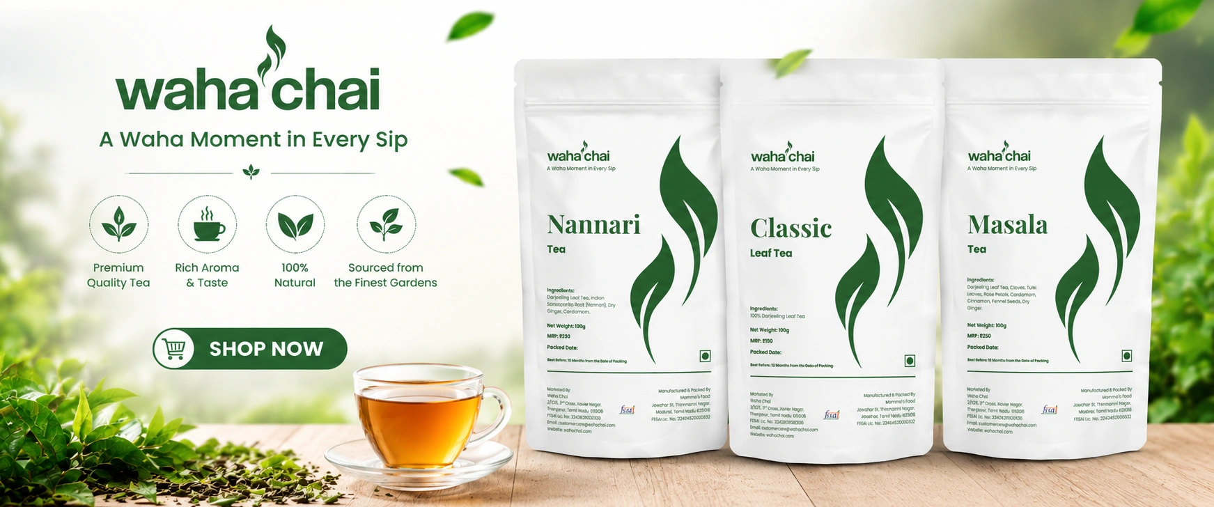 Waha Chai Tea Powder Buy Online – Premium Darjeeling Leaf Tea, Masala Tea & Nannari Tea | A Waha Moment in Every Sip Waha Chai Tea Powder Buy Online – Premium Darjeeling Leaf Tea, Masala Tea & Nannari Tea | A Waha Moment in Every Sip